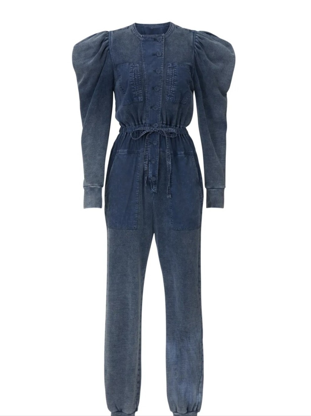 Ulla Johnson Jumpsuit Puff Sleeves Fleeced Jesrsey Elevated Casual